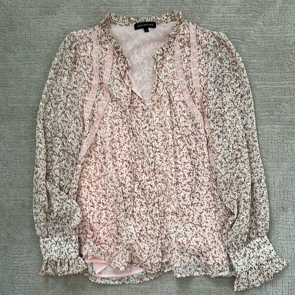 Gibson Pink Floral Blouse